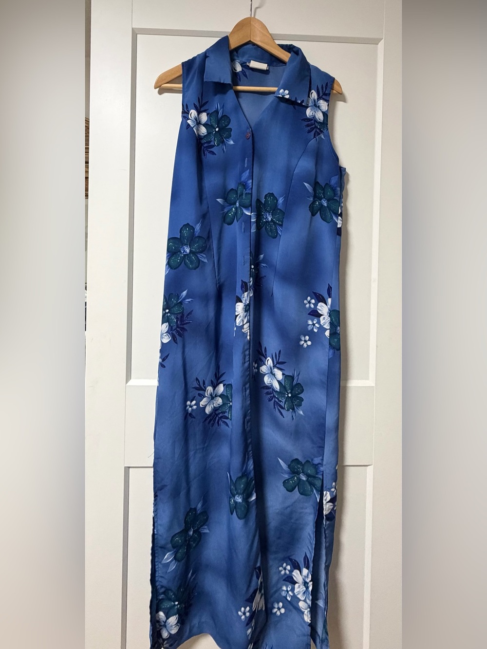 Blue Floral Maxi Skirt